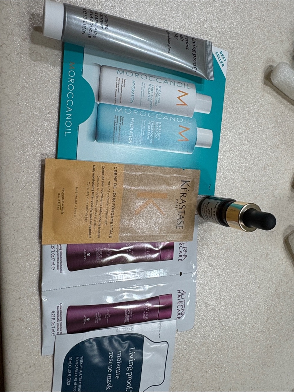 Variety of hair care samples